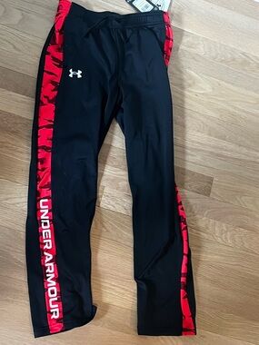 Under Armour Black Leggings with Red Camo Accent